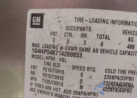 2001 Buick Lesabre Custom from USA, damaged, VIN 1G4HP54K714269853